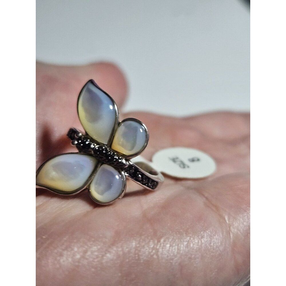 Silver tone butterfly ring size 7